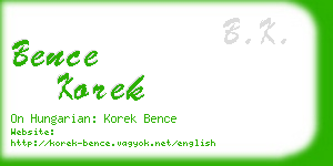 bence korek business card
